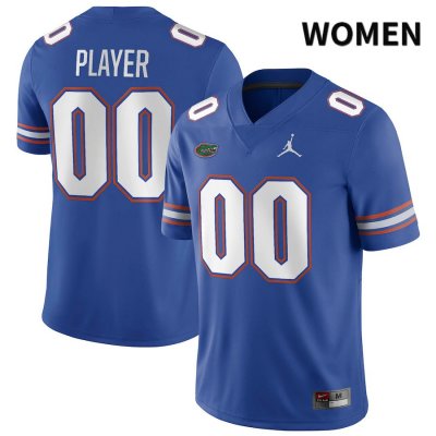 Women's Florida Gators #00 Custom NCAA Jordan Brand Royal NIL 2022 Authentic Stitched College Football Jersey EWY7062QR